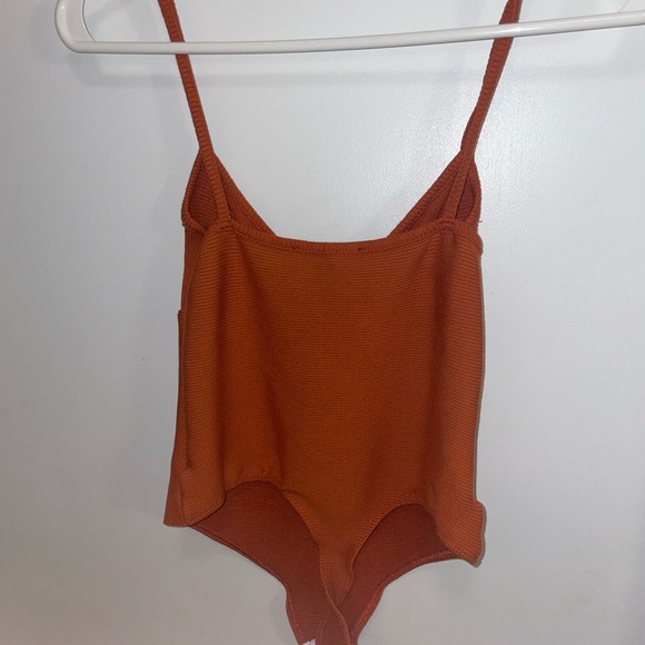 Lulus Orange Ribbed Bodysuit - Picture 6 of 6